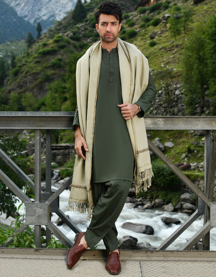 OLIVE SHAWL | JJID-SHW-AU-21-0003 FB/DUSSA SHAWL-OLIVE – J. Junaid