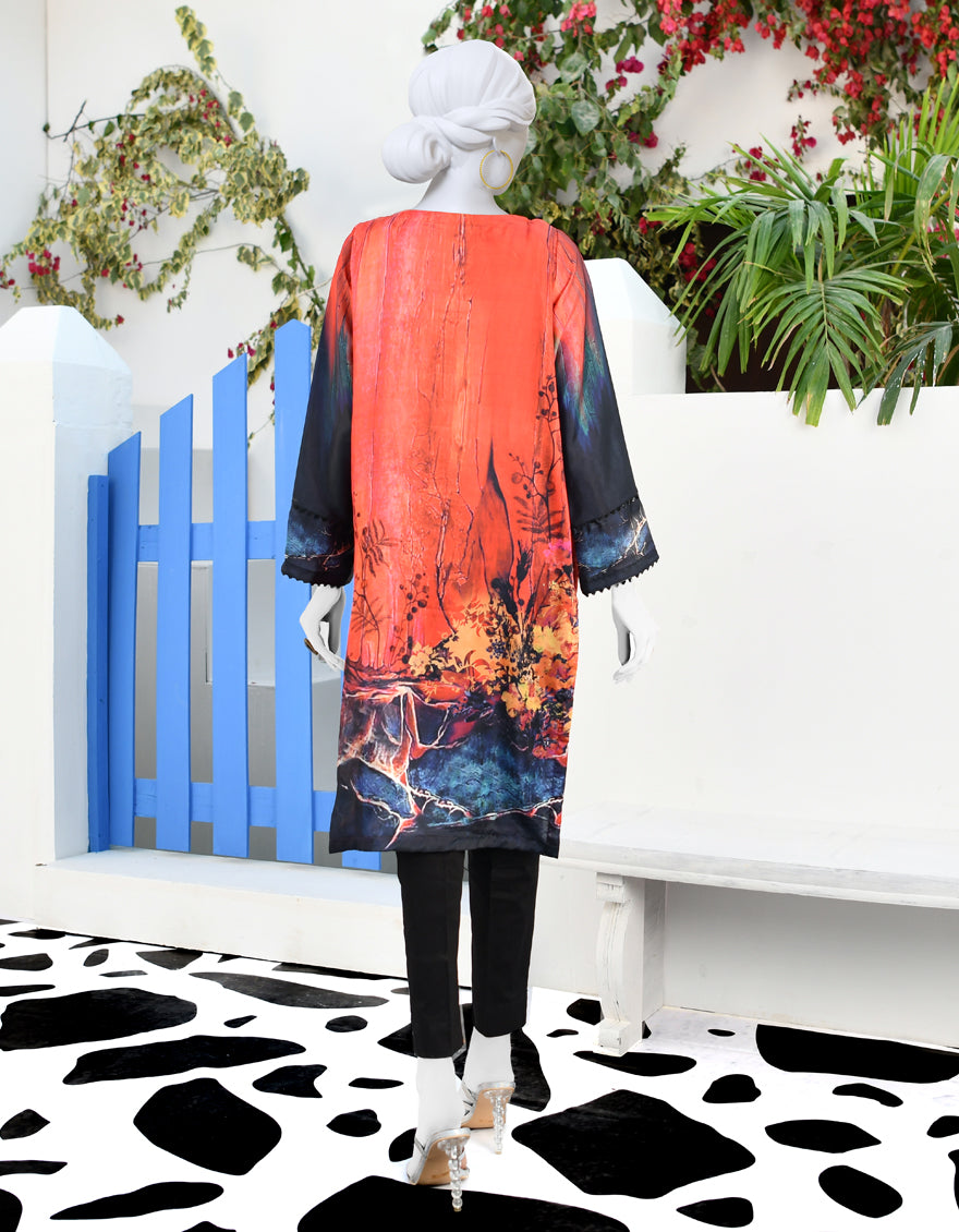 ORANGE SILK KURTI | JJLK-S-JPWK-AU-23-888 FB/JINX – J. Junaid